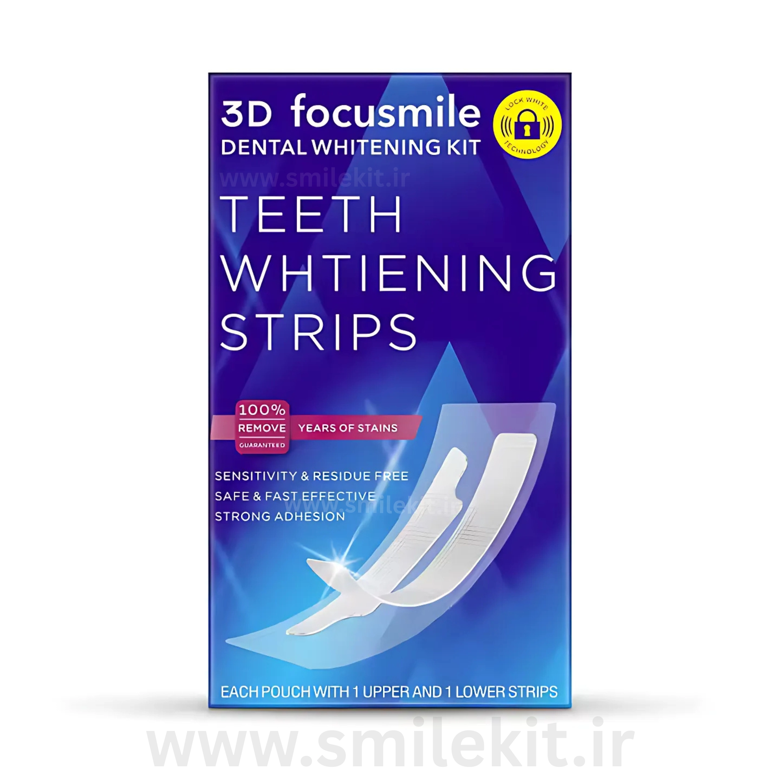 نوار سفید کننده فوری دندان اسمایل کیت مدل 6% HP White Advanced Tooth White Teeth Whitening Strips