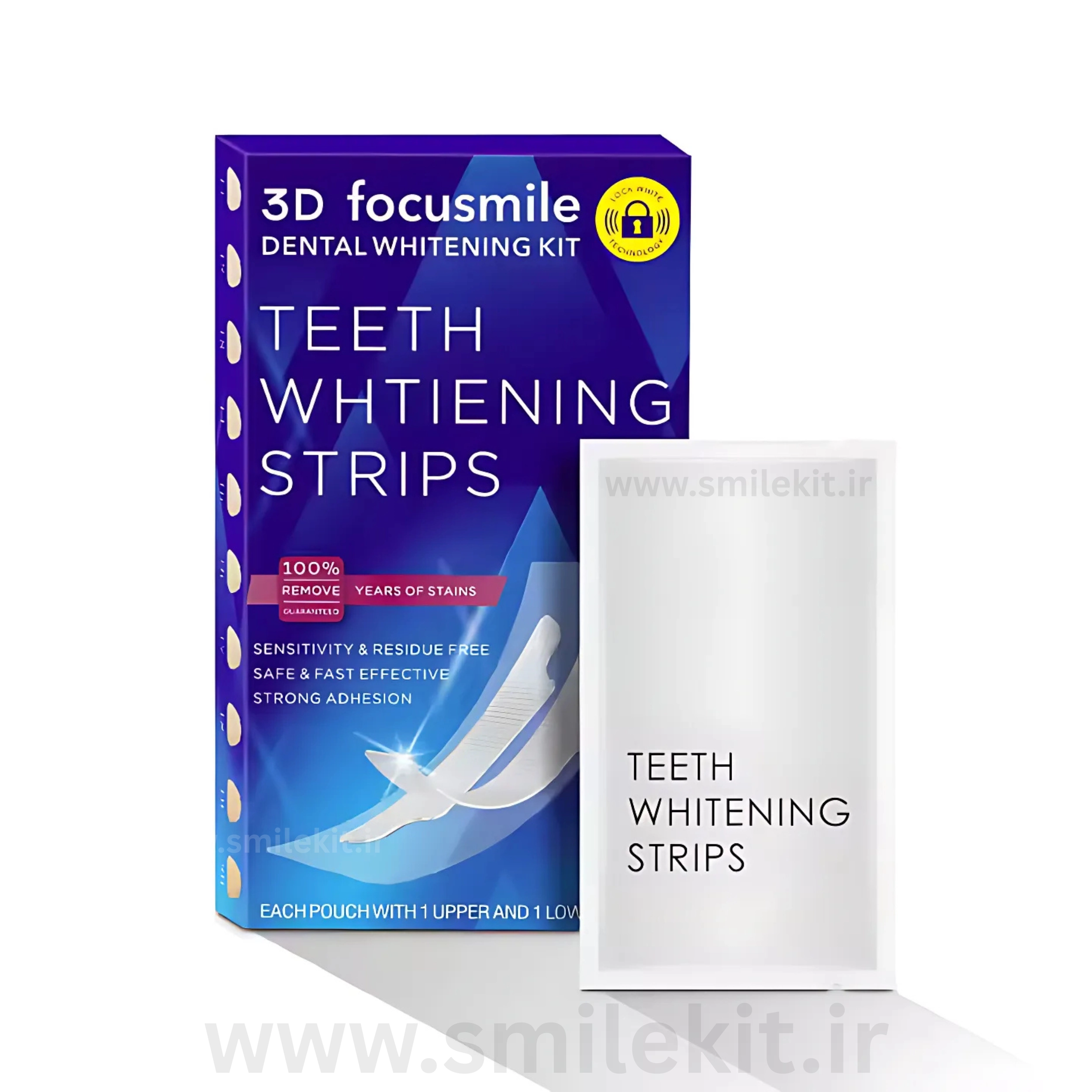 نوار سفید کننده فوری دندان اسمایل کیت مدل 6% HP White Advanced Tooth White Teeth Whitening Strips