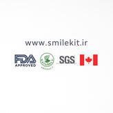 کیت بلیچینگ اسمایلکیت با چراغ LED و سرنگهای ژل روی پسزمینه سفید