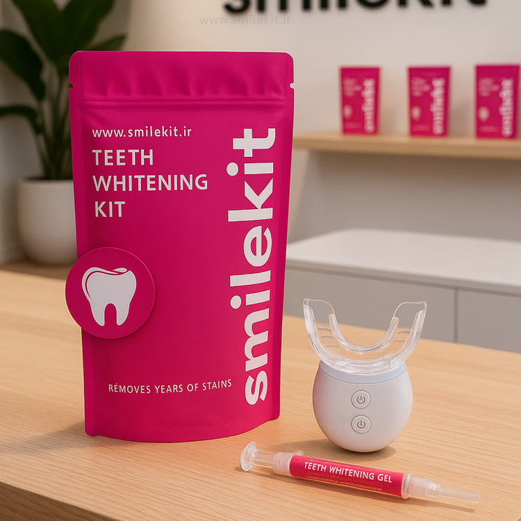 کیت بلیچینگ و سفیدکننده دندان خانگی اسمایلکیت مدل 2026 | Teeth Whitening Kit + LED Super Package