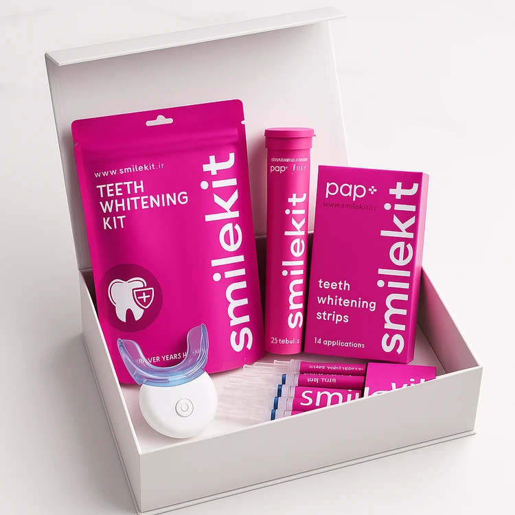 سوپر پک سفید کننده دندان ویژه اسمایل کیت 2026 | Special super package whitening teeth in home smilekit
