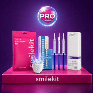 پک سفیدکننده دندان SmileKit Pro | خمیر دندان V34 + کیت بلیچینگ حرفهای