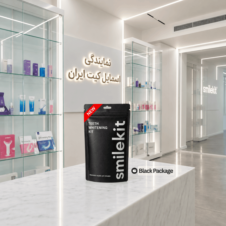 (Black Package )کیت بلیچینگ و سفیدکننده دندان خانگی اسمایلکیت مدل 2026 | Teeth Whitening Kit + LED Super Package