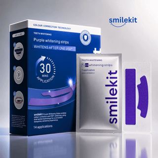 Smilekit Purple Whitening Strips – PAP+ Colour Correction Teeth Whitening Strips | 14 Applications
